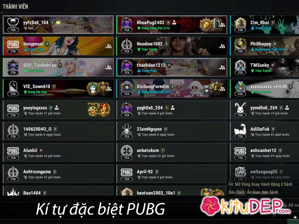 Clan dùng kí tự tự hợp lệ
