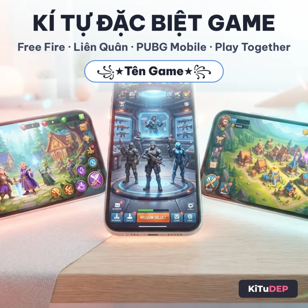 Kí tự đặc biệt game cho Free Fire, Liên Quân, PUBG Mobile và Play Together