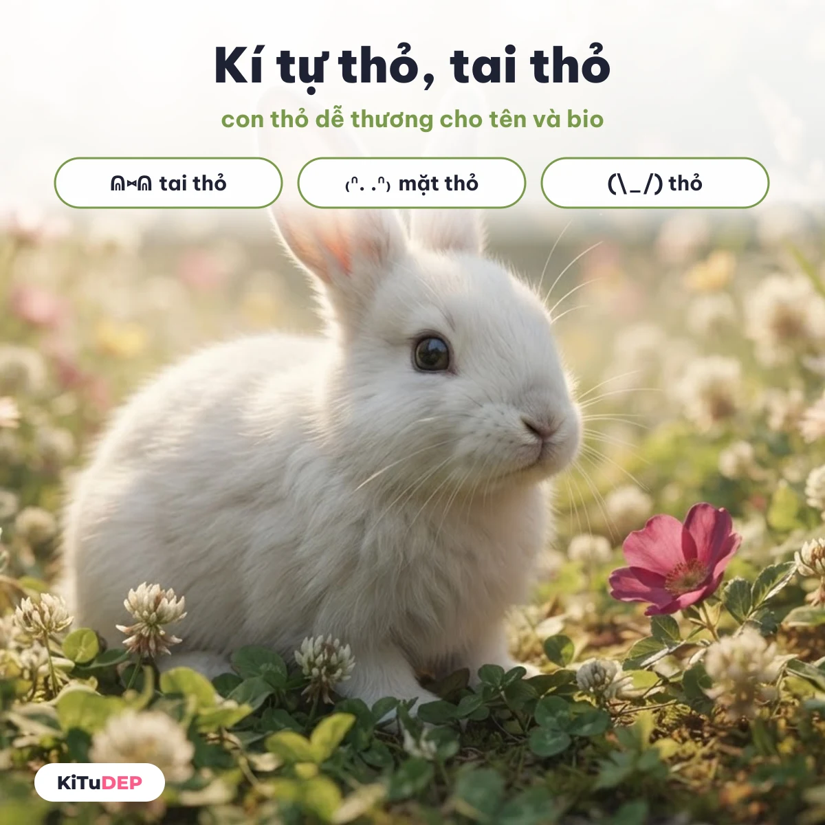 Kí tự thỏ, tai thỏ ᕱ⑅ᕱ, mặt thỏ ₍ᐢ. .ᐢ₎ dễ thương
